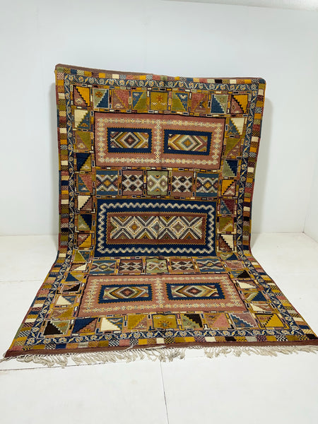 Moroccan Rug-Vintage berber rug : 6.11ft x 10.7ft / 211cm x 322cm-Moroccan Rugs-la porte d'or-High Atlas Mountains of Morocco-100% natural wool-1-la porte d'or