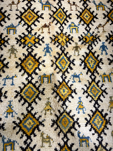 Vintage berber rug :4.3ft x 10.10ft / 131cm x 230cm