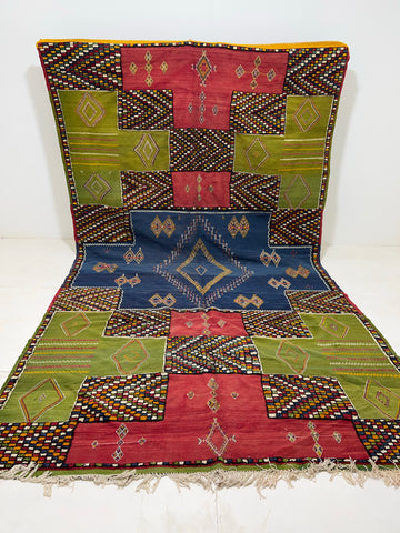 Moroccan Rug-Vintage berber rug : 7.8ft x 13.7ft / 233cm x 414cm-Moroccan Rugs-la porte d'or-High Atlas Mountains of Morocco-100% natural wool-1-la porte d'or