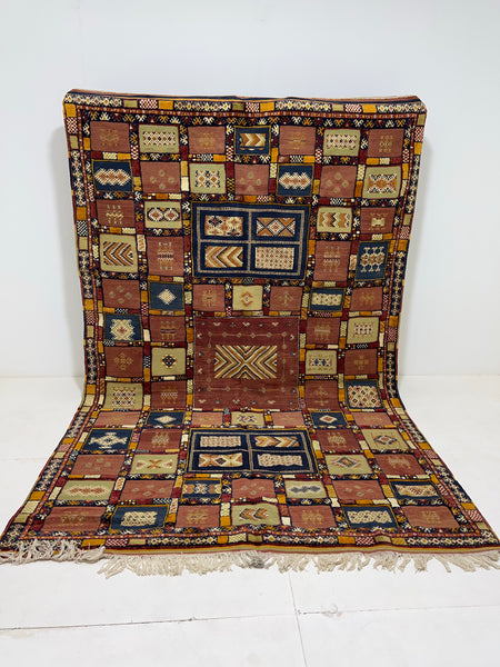 Moroccan Rug-Vintage berber rug : 6.11ft x 10.6ft / 210cm x 320cm-Moroccan Rugs-la porte d'or-High Atlas Mountains of Morocco-100% natural wool-1-la porte d'or
