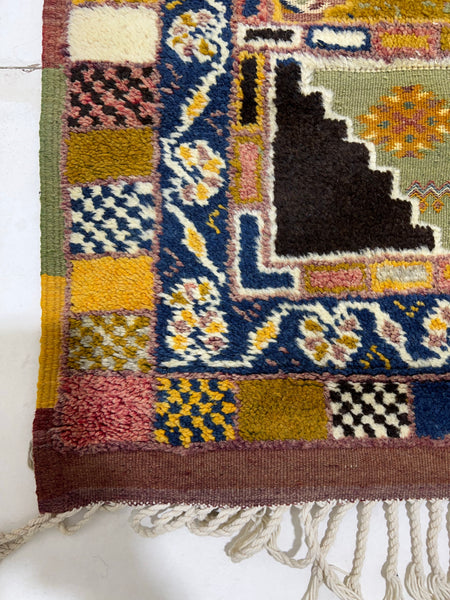 Moroccan Rug-Vintage berber rug : 6.11ft x 10.7ft / 211cm x 322cm-Moroccan Rugs-la porte d'or-High Atlas Mountains of Morocco-100% natural wool-1-la porte d'or
