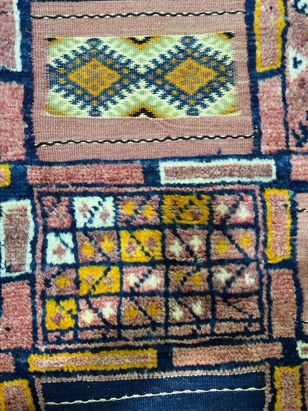 Moroccan Rug-Vintage berber rug : 7.4ft x 11ft / 223cm x 335cm-Moroccan Rugs-la porte d'or-High Atlas Mountains of Morocco-100% natural wool-1-la porte d'or
