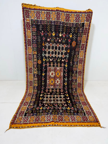 Vintage berber rug : 4.10ft x 9.9ft / 147cm x 297cm